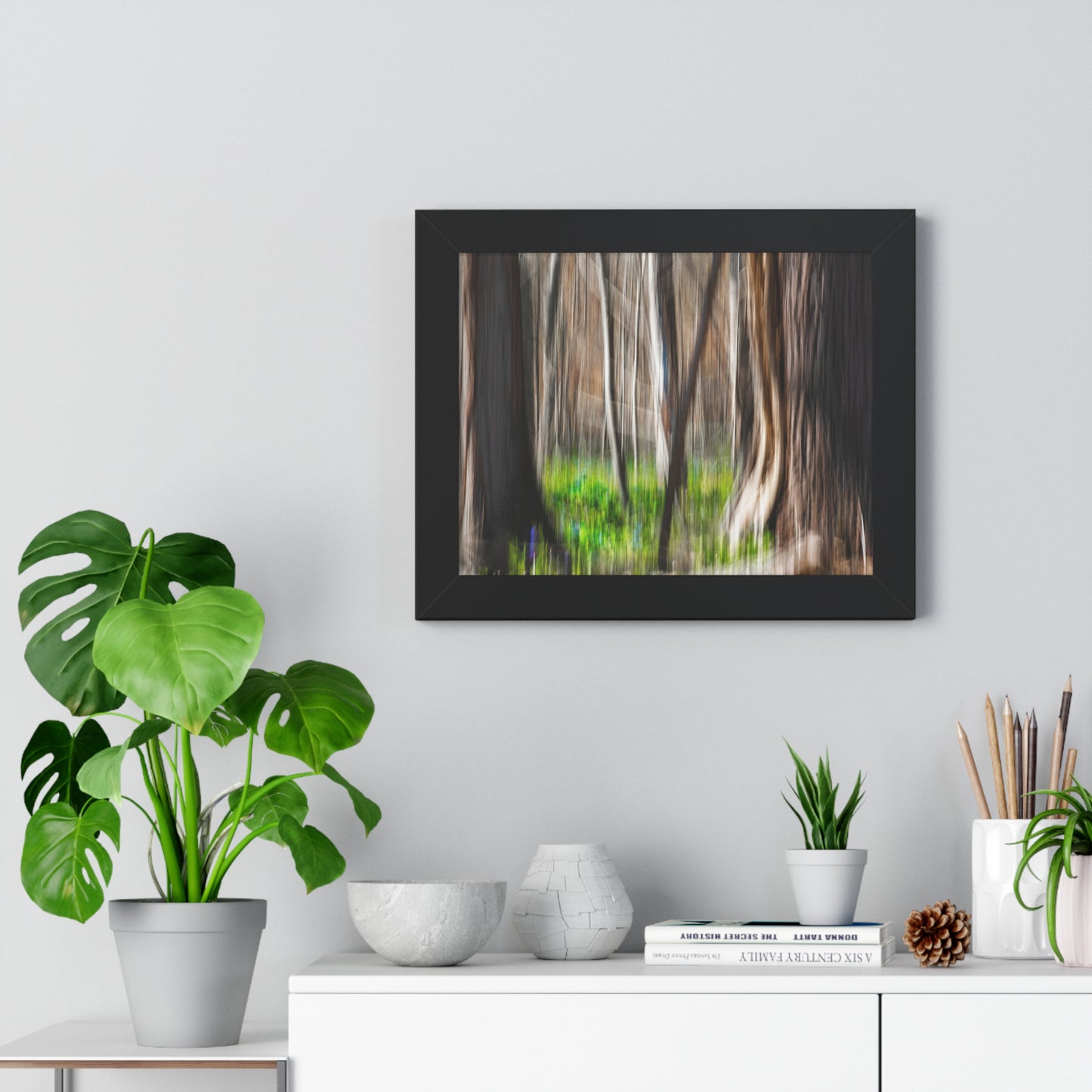 Abstract Photograph of Forest with Bluebells at Great Falls, Virginia