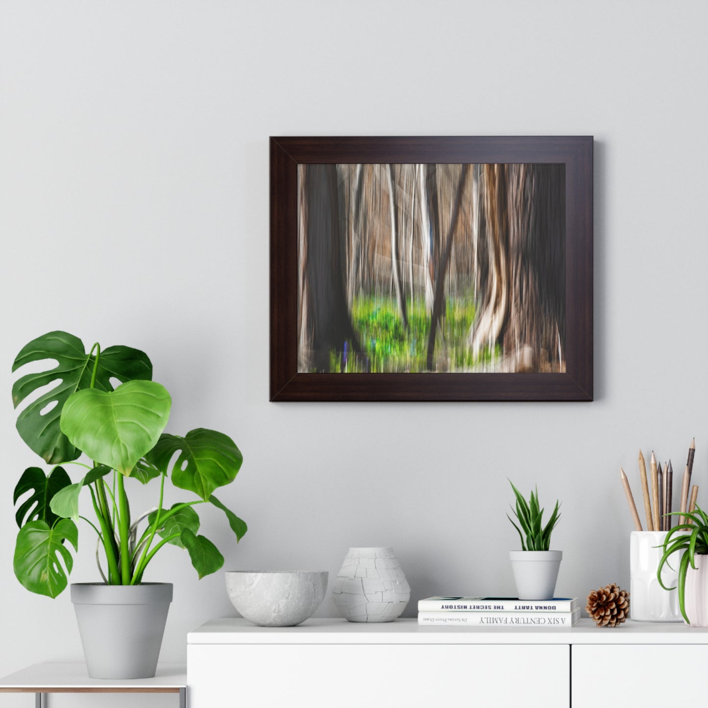 Abstract Photograph of Forest with Bluebells at Great Falls, Virginia