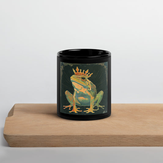 The Frog Prince - Black Glossy Mug