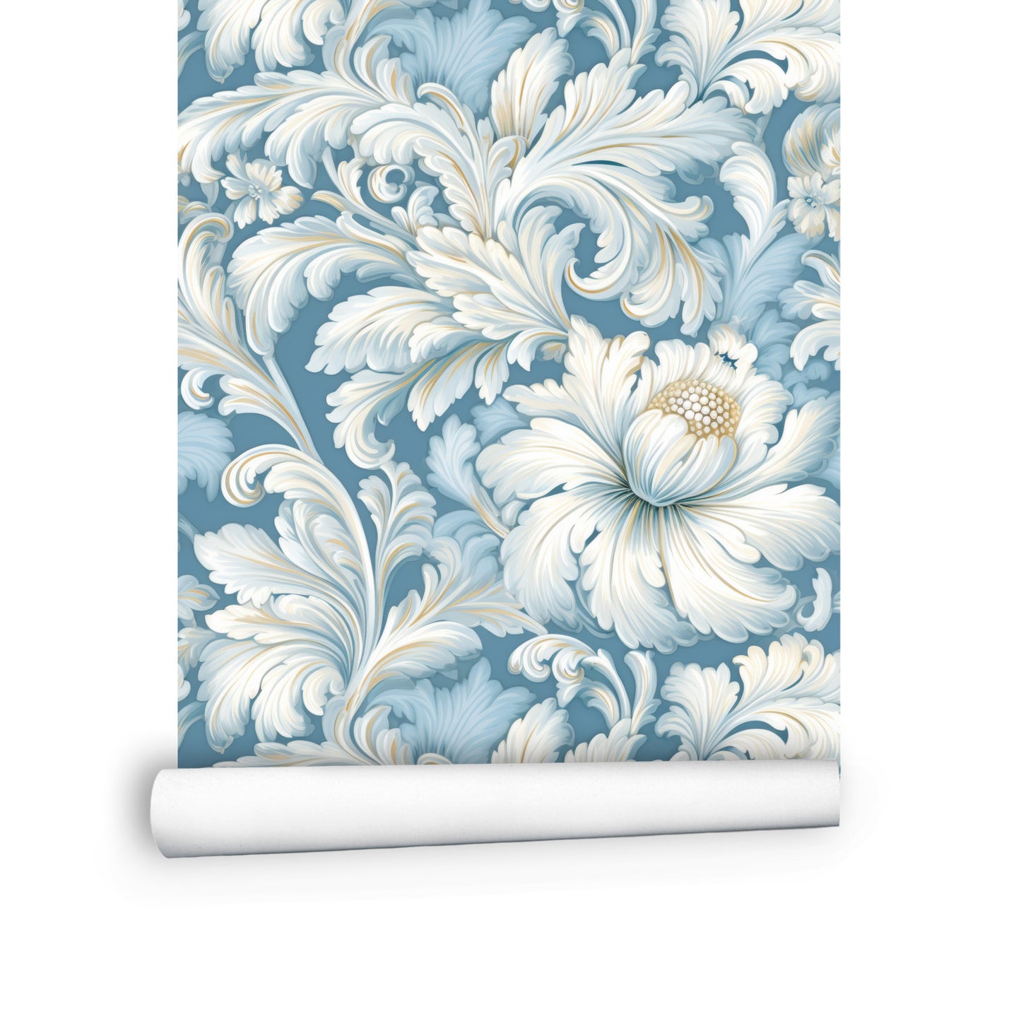 Silver Petals Wallpaper Panels