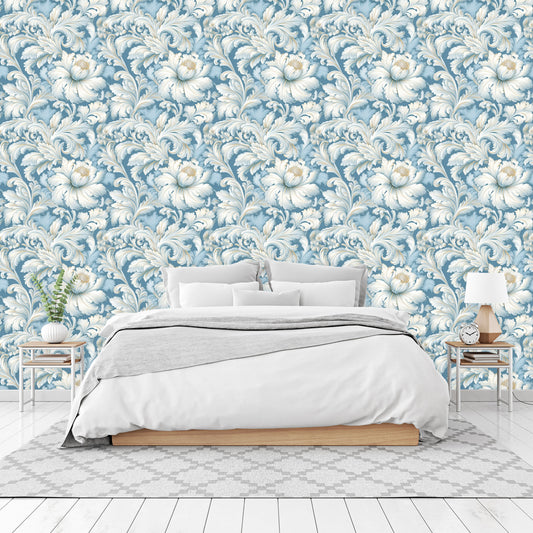 Silver Petals Wallpaper Panels